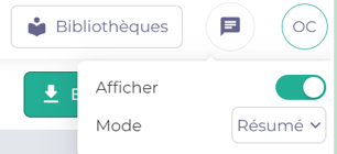 option mode commentaire